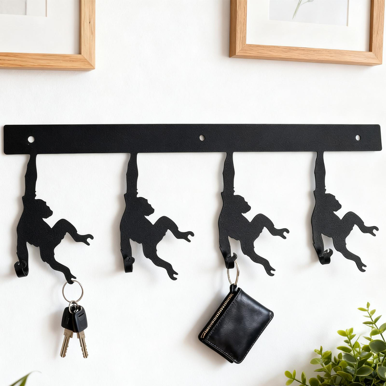 

Coat Rack Wall Mounted Hooks 4 Towel Hanger Hat for Robes Bags Purses