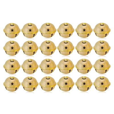 24 Stück Weihnachtsglocken 40mm Eisenfarbe Ausgehöhlter Pentagramm Weihnachten Mattierte Glockendekoration
