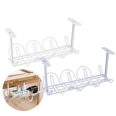 Home Supporto per presa elettrica inferiore da tavolo Supporto per appendere Cestello portaoggetti in filo metallico