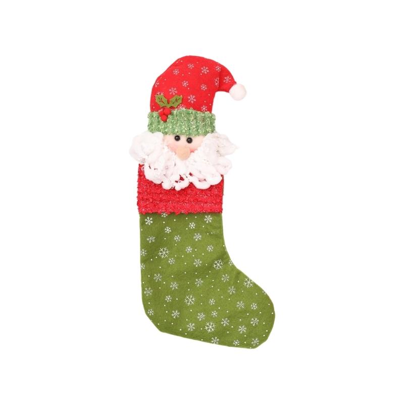 

Large Christmas Stocking Soft Fabric Hanging Sock Holiday Party Gifts Bag Decoration For Christmas Tree Ornament Mantels