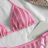 European and American Sexy Muse Striped Three-Point Bikini Bikini Babes Swimsuit Women's Swimsuit