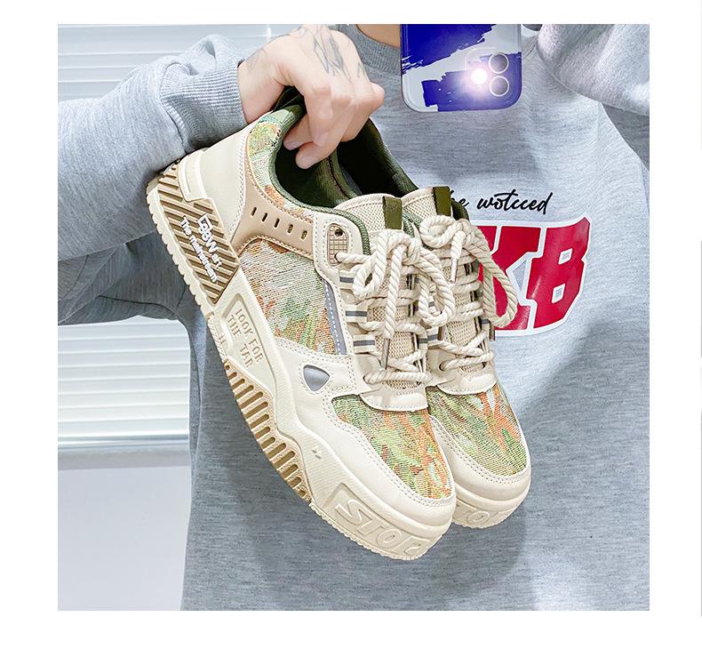 2025 Men's Trendy Breathable Canvas Sneakers: Versatile, Non-Slip, Thick-Soled Skate Shoes