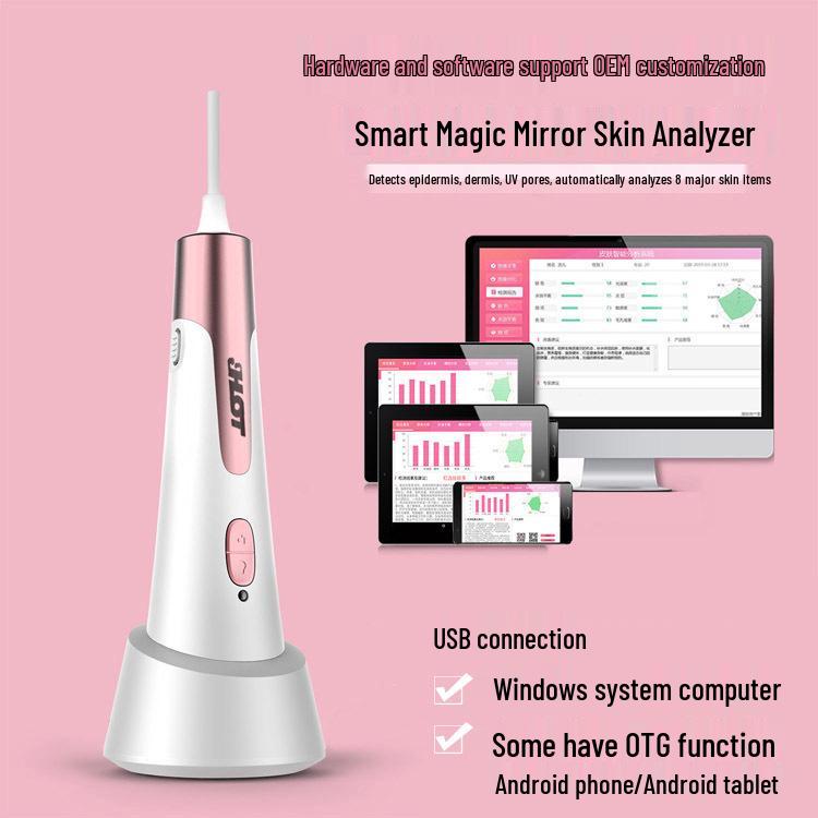 JHOT Wireless WiFi Magic Mirror Skin Analyzer: Three-Spectrum Epidermis, Dermis, UV Tester