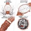 Leather Brand Business Date Slim Design [BUREI] Men's Watch, Name, Simple, Waterproof, Analog, Watch, Popular, Display, Quartz, White/Black, Stylish,
