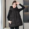 Autumn and Winter Down Cotton Jacket, Vest, Women's Hooded Vest, Camisole, Knitted Outerwear, Vest, Jacket