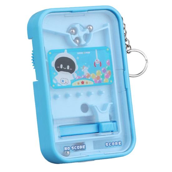 Mini Pinball Machine Keychain Cartoon Pig Duck Astronaut Pinball Game Toy синий