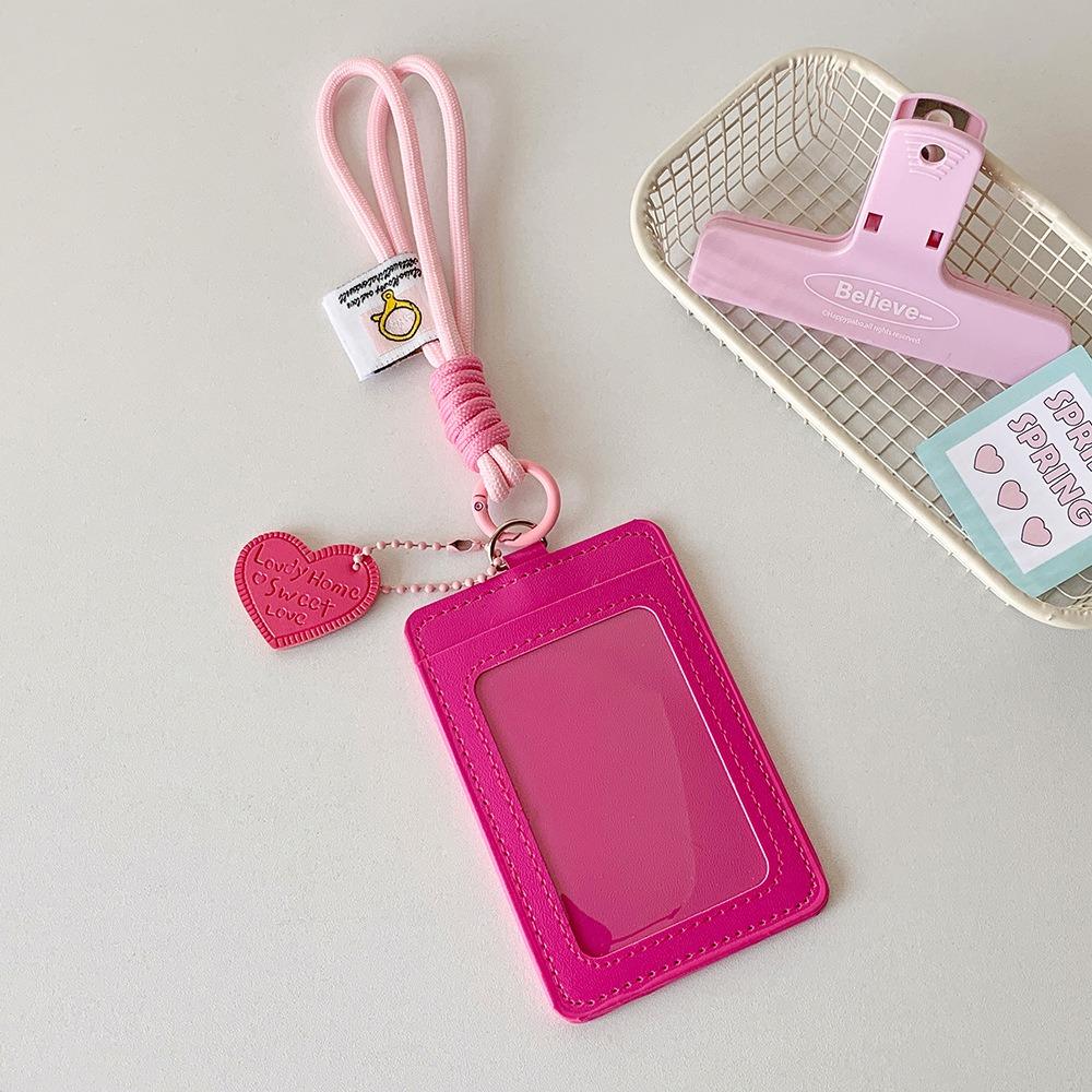 Love Heart Pendant ID Card Holders ID Card Protective Korean Photocard Holder School Supplies