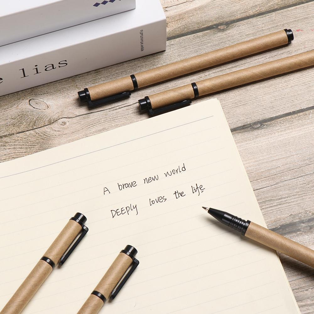 Writing Tool Stationery Green ECO Friendly Signature Pen Gel Pens Kraft Paper Pen Writing Supplies