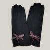 Velvet Women Bow Elastic Full Finger Gloves Female Gloves  Gloves Suede Leather Mittens