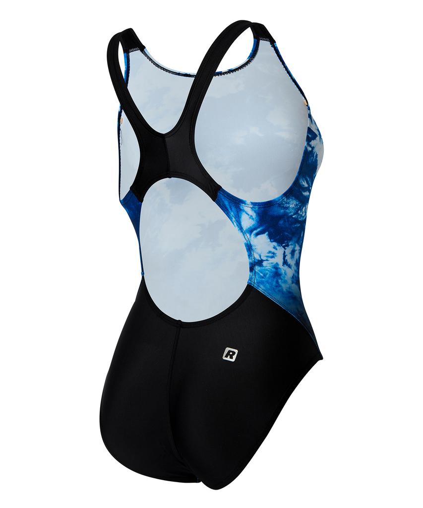 Laelliseupocheu [Osla622 Blu] Mono Flower X-Back Swimsuit Blue