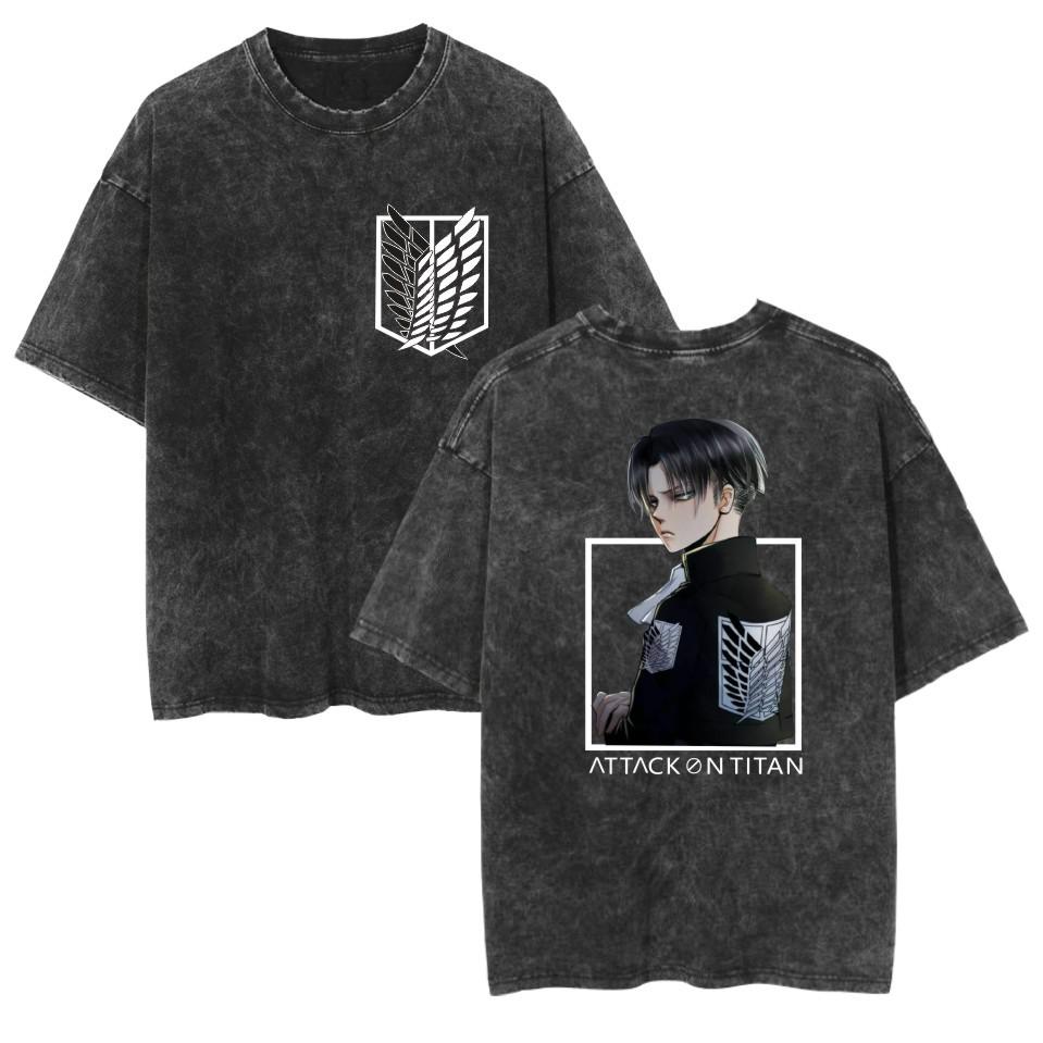 Waschbares Attack on Titan Anime Freizeit Baumwoll Sommer T-Shirt