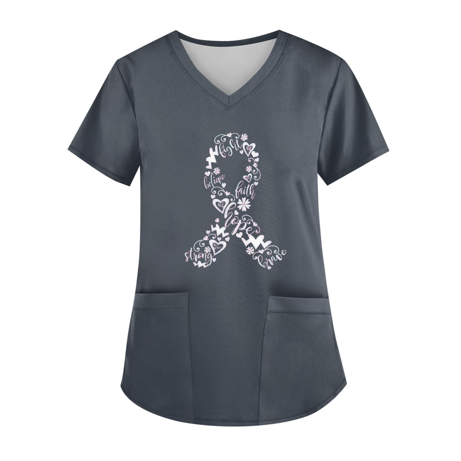 

Женский топ с V-образным вырезом, короткими рукавами, карманом и боковым разрезом XL