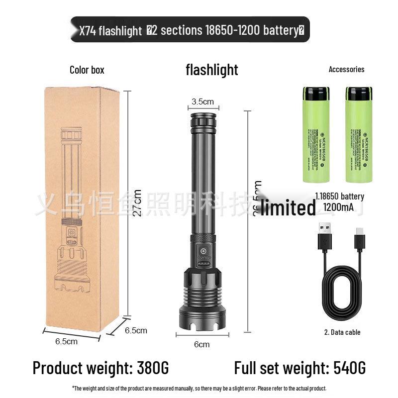 XHP90 Explosion-Proof Rechargeable LED Flashlight: Super Bright, Waterproof, Telescopic Zoom, Aluminum Alloy, Handheld Light for Outdoor Use.