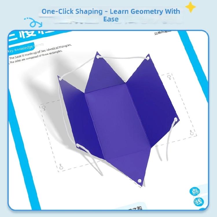 Portable Geometric Models Demonstrators with String Closure Foldable Paper Geometric Shape Workbook Kid Educational Toy