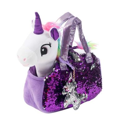 Little Jupiter Plush Pet Set with Handbag Unicorn Toy Unicorn Stuffed Animal Unicorn Gift for Girls Unicorn Ages 4 5 6 7 Years - - - - (White Unicorn)