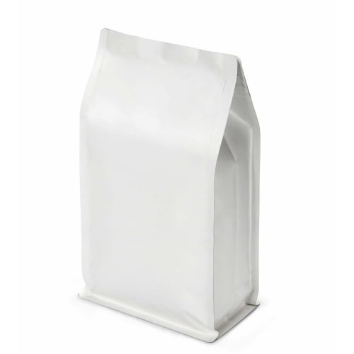 50 White Self-Standing Bags, 4 oz, 100g Capacity, Zip-Closed Aluminum Food Bags, 9.5 x 18.5 x 5 cm, Heat Sealer Compatible