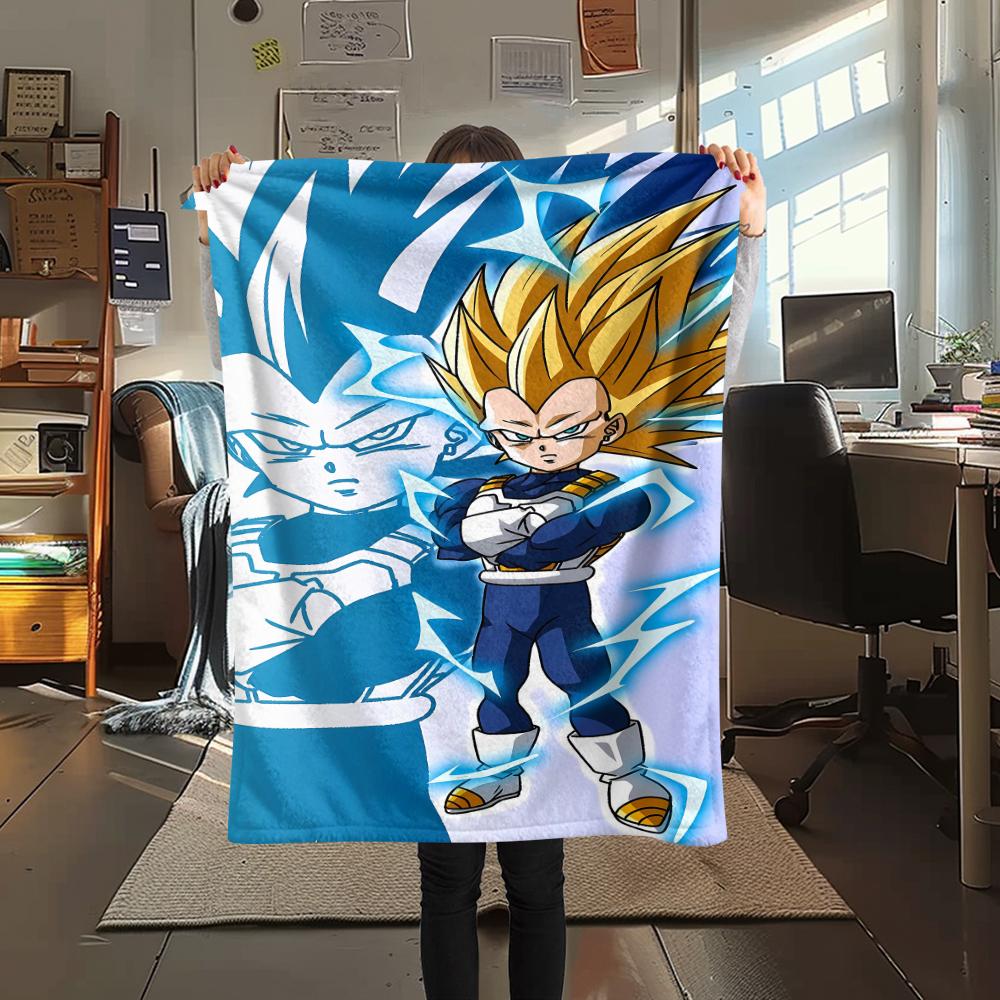 Coperta in Flanella con Stampa Personaggi Dragon Ball, Alta qualità Confortevole per Tutte le Stagioni, Arredamento per la Casa, Calore e Comfort, Perfetta per Regali di Natale