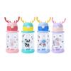 600ml/20oz Children's Straw Cup Deer Antler Creative Leak-proof Water Bottle with Straw Suitable for Campus Boys/Girls BPA Free