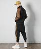 Deumakeu Leopard Print Line Baggy Fit Jogger Pants Black