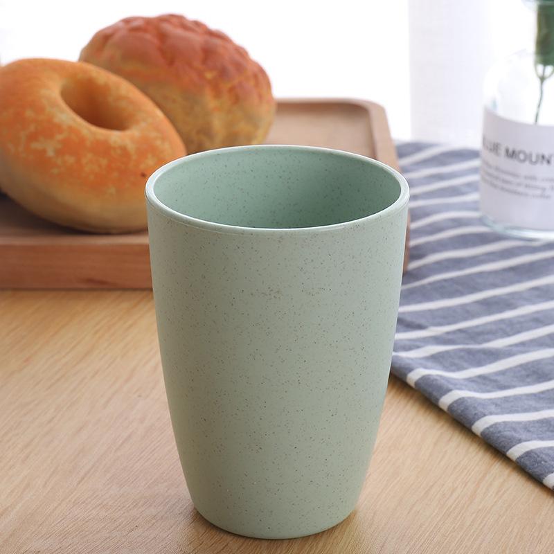 Nordic Style Plastic Tea Cups Eco-Friendly Wheat Straw Cup Coffee Tea Milk Drink Cup Toothbrush Cup for Home Bathroom