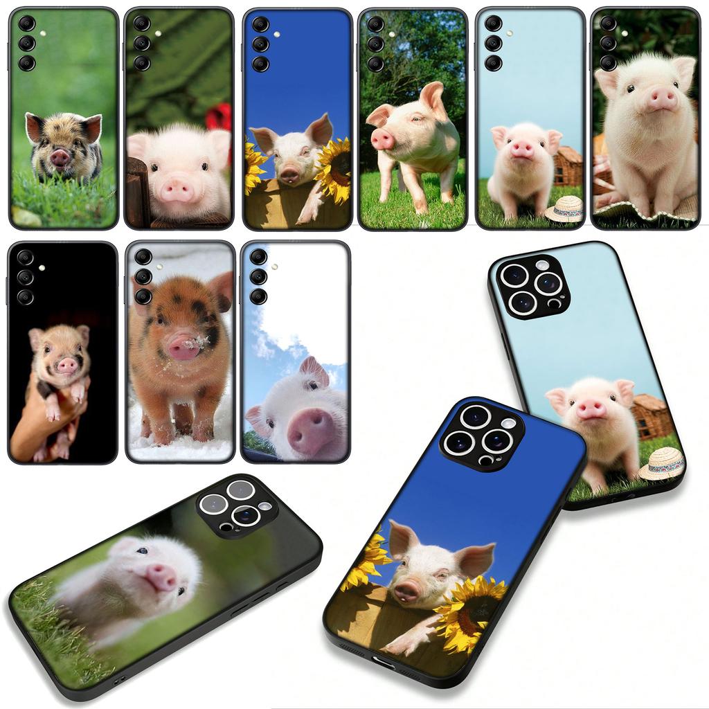 Cute Pig funny Phone Cover Case for Samsung Galaxy A36 A17 A26 A07 A35 A54 A53 A13 A33 A34 S8 S9 S20 S21 FE S10 Plus Casing