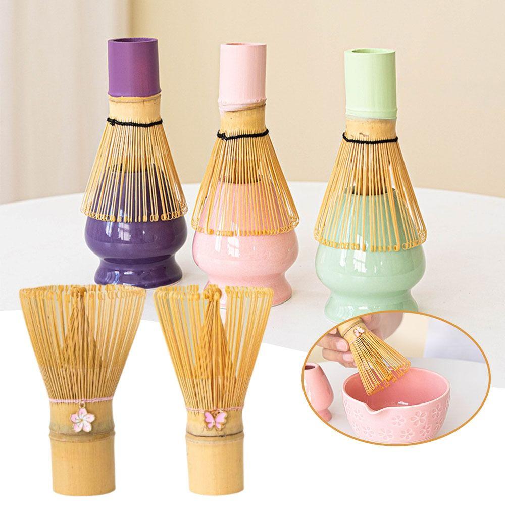 

Reusable Matcha Whisk Bamboo Matcha Brush Useful Matcha Green Tea Powder Whisk for Tea Lovers Cherry blossom ornament