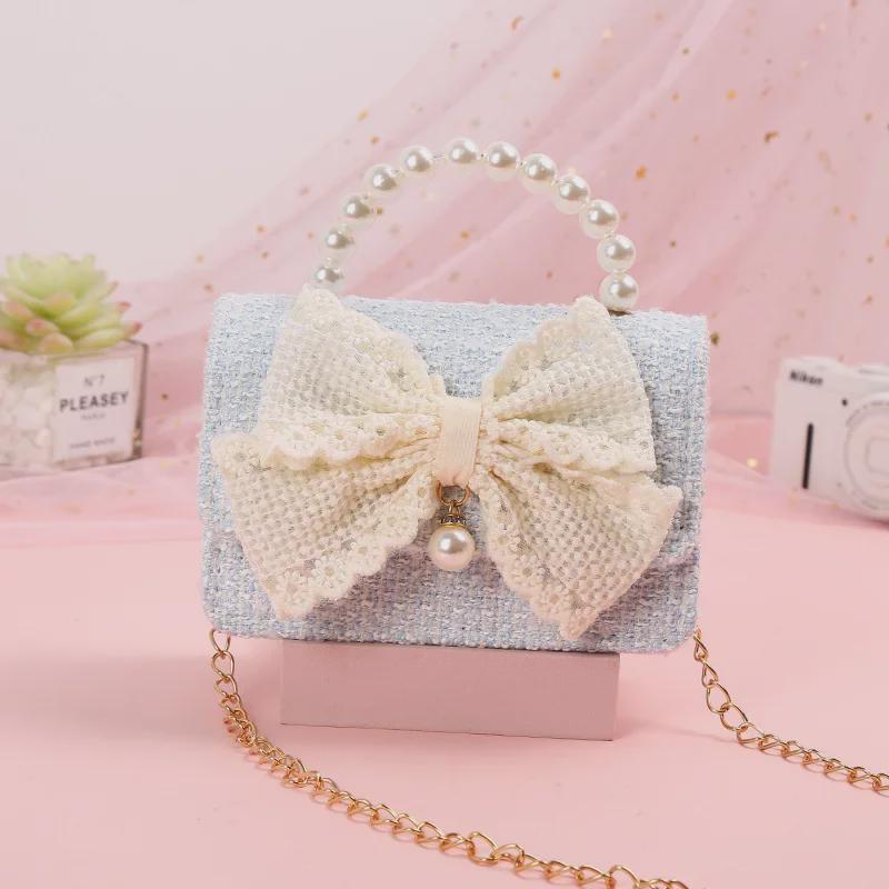 Winter Pearl Bow Princess Handbag: Cute, Versatile Crossbody Coin Purse