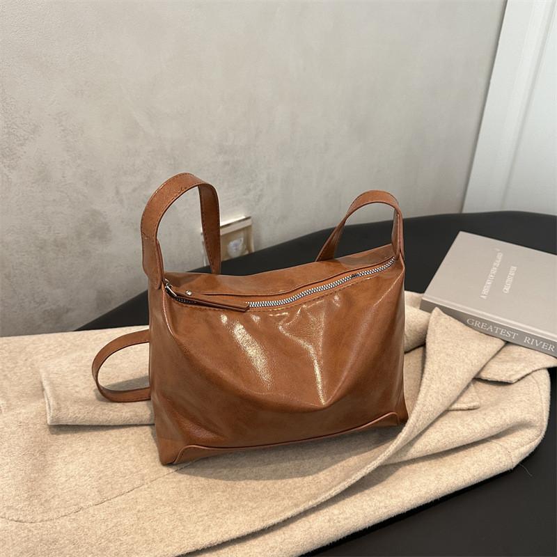 Borsa a Tote Minimalista in PU da Donna con Grande Capacità e Chiusura a Zip per l'Uso Quotidiano