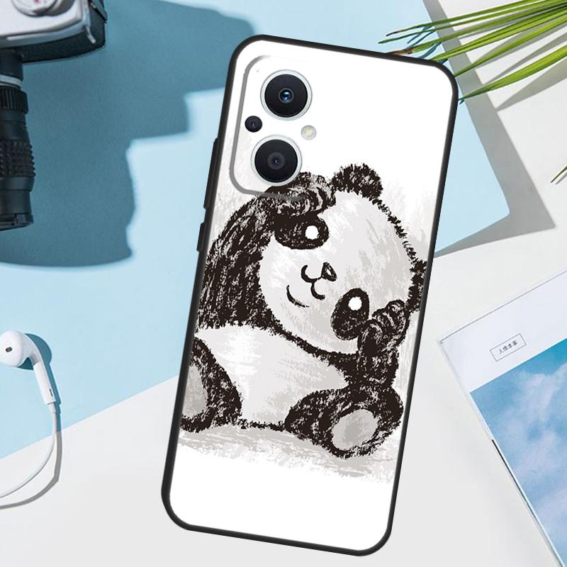 Cartoon Panda Cover For OPPO Reno 14 F 12 11 10 13 Pro 11F 12F 13F 7 8 Lite OPPO Find X8 X6 X5 X9 Pro Case