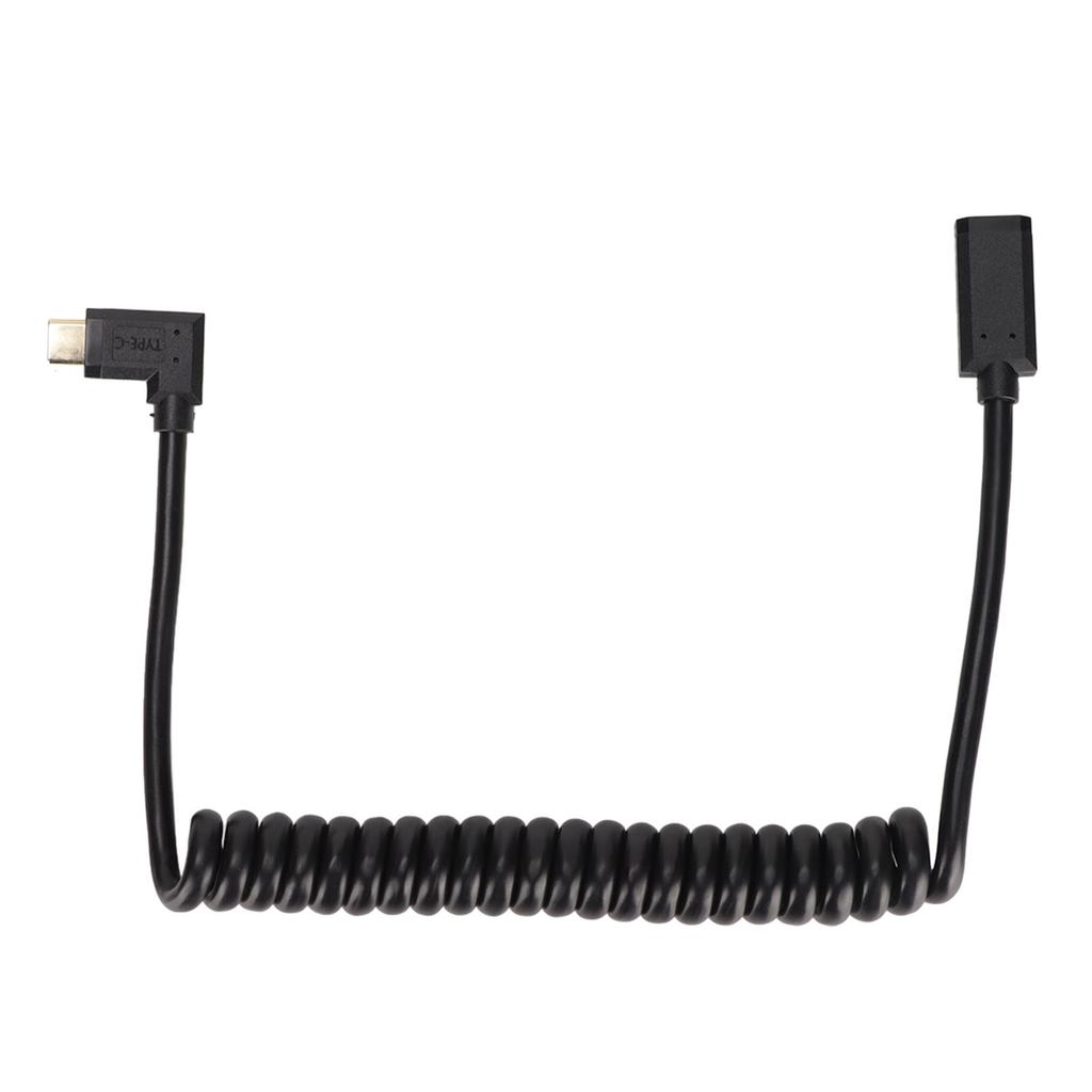 USB C Cable USB C Female to USB C Male 4K 60hz 3A Quick Charging 10Gbps 1.2m Helical Spring Design USB C Power