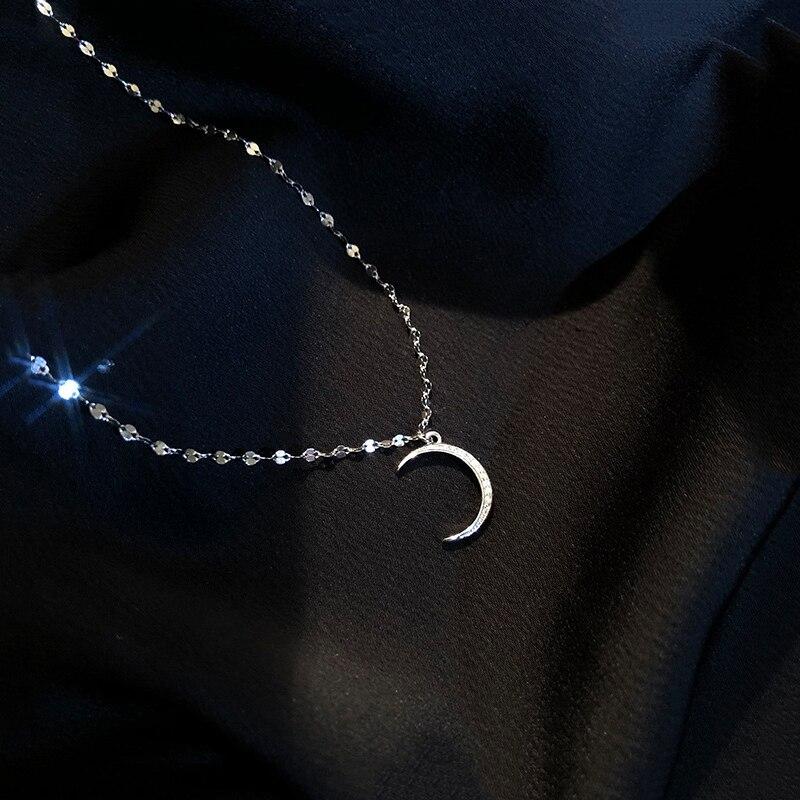 925 Sterling Silver Moon Cubic Zircon Anklet Bracelet Dainty Meniscus Anklet Jewelry For Women Summer Beach Gift S -B321