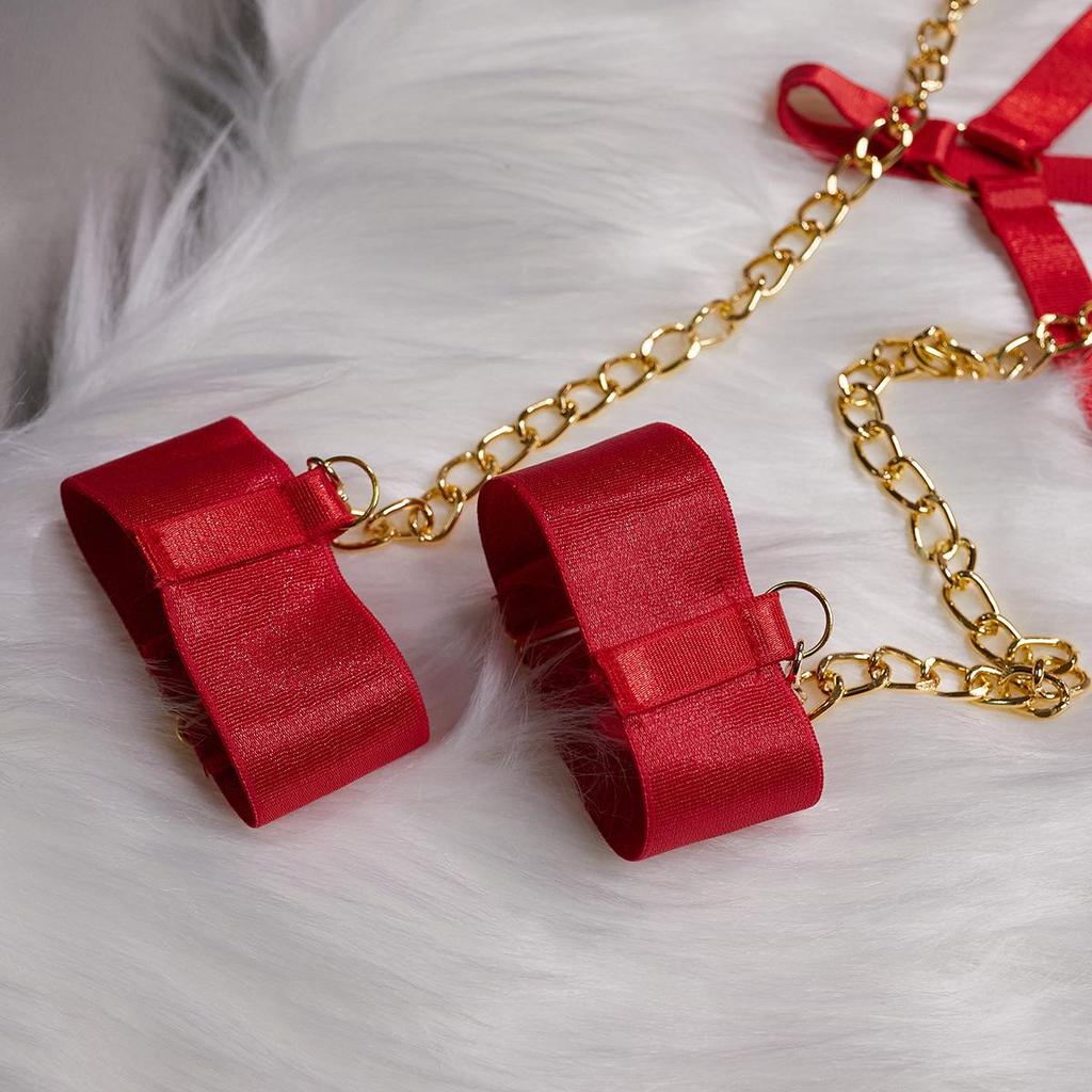 European & American Sexy Lingerie Role-Playing Chain 4-Piece Set