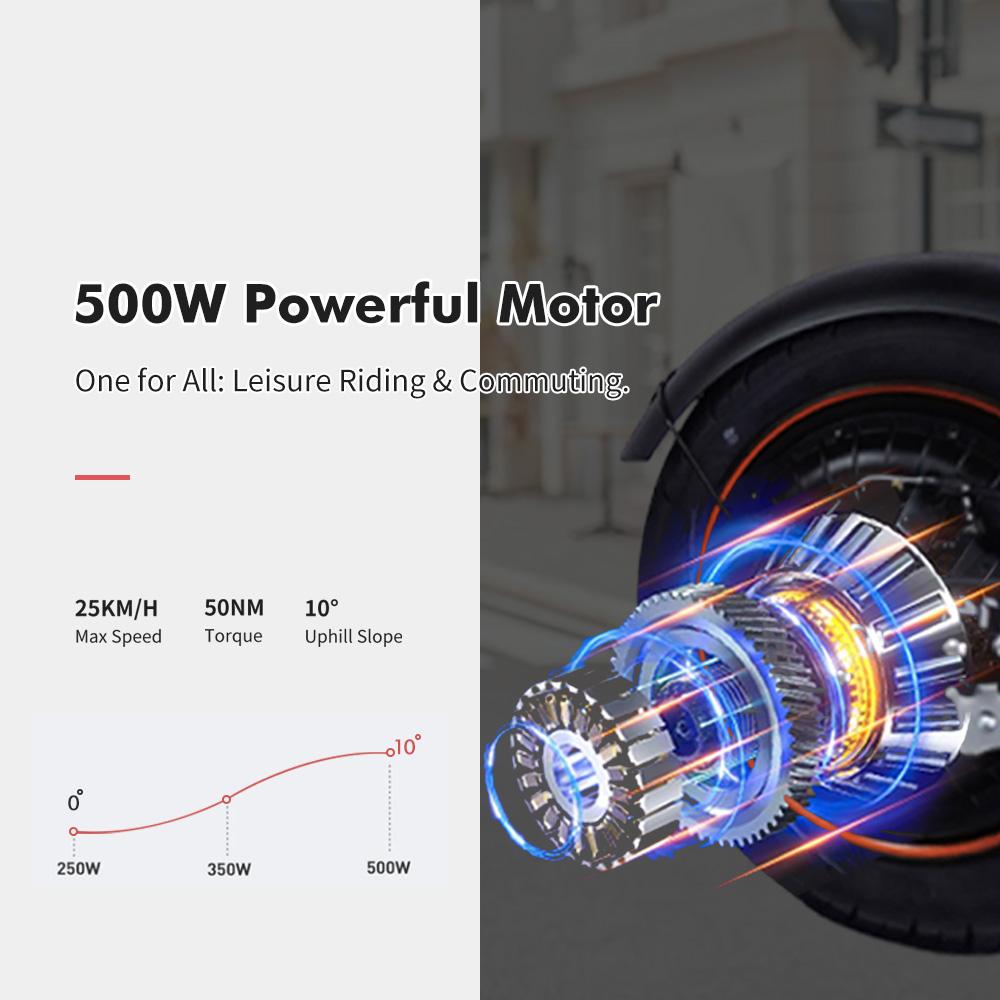 GELEIPU C14 Foldable Electric Scooter 500W Motor  48V17.5Ah Battery 14 * 2.5"  Inflatable Tires 32km/h Max Speed 100km Max Range