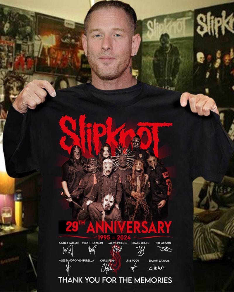 slipknot rock band 29th anniversary vintage shirt 1995 2026 classic t-shirt S
