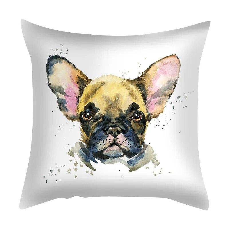 Geometric Cushion Cover Cute Dog Cat Pillowcase Sofa Living Room Home Decor Cartoon Animal
