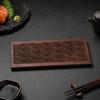 African Cedar Wood Serving Tray Rounded Edges Carved Wave-Pattern Textured