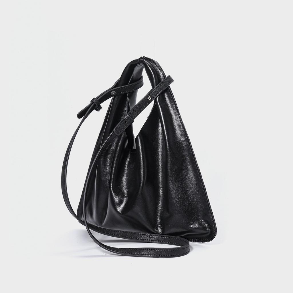 Leather women's bags, high-end handbags, Korean lazy style commuter dumpling bags, underarm bags, one shoulder crossbody handbags.