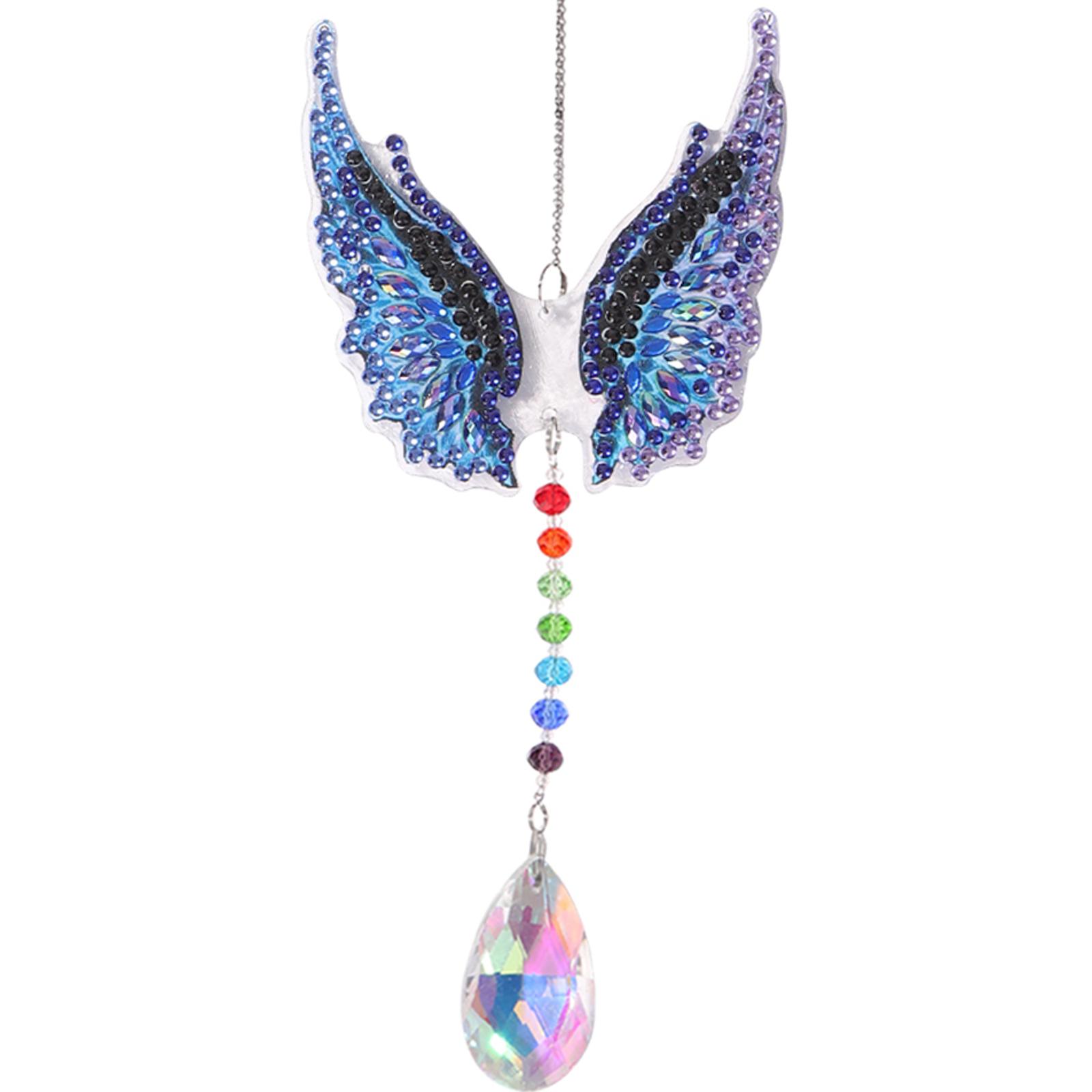 Angel Tears Diamond Crystal Light Catching Wind Chimes Hanging Sunburst Pendant