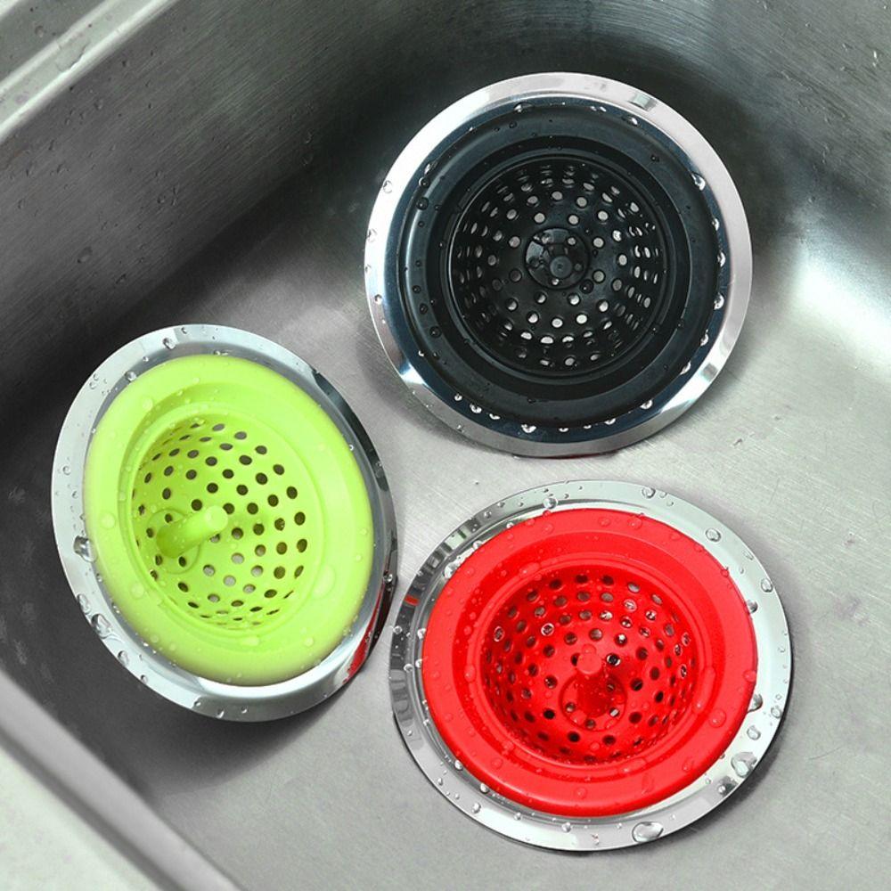 2pcs Stainless Steel Kitchen Sink Drain Catcher Silicone Sink Drainer Baskets Sink Strainer  Kitchen