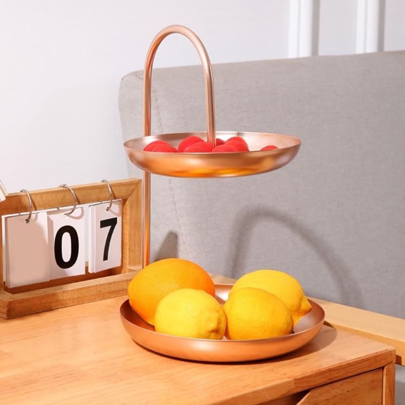 Multifunctional Double Layer Fruit Plate Household Fruit Display Holder Fruit Bowl Suitable for Any Interior Decors