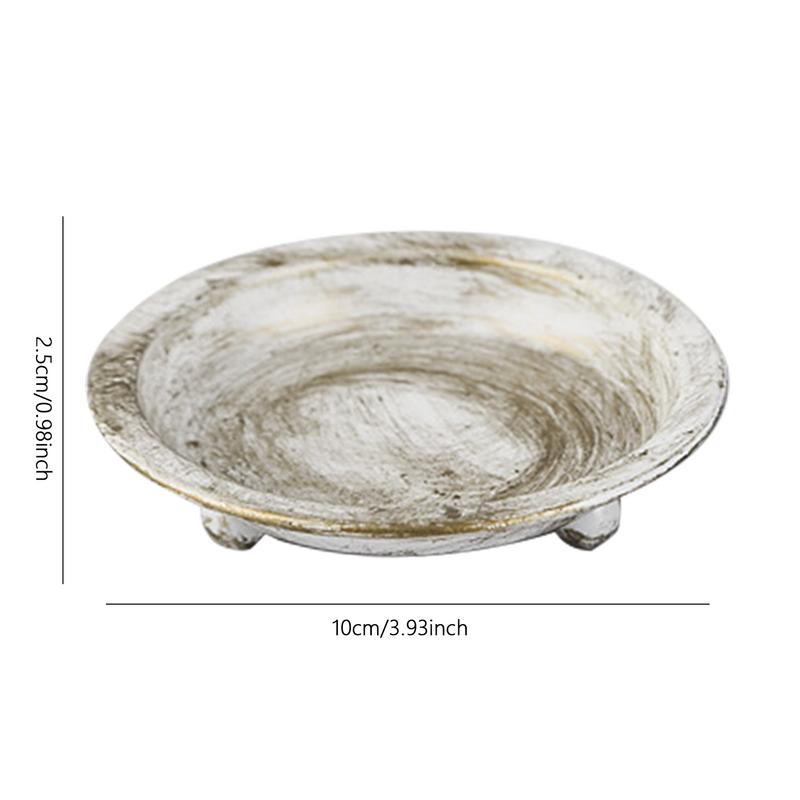 Candle Holder Iron Retro Round Candle Tray Metal Candle Holder Tray Suitable for Home Wedding Festival Decoration