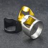 Fashion Stainless Steel Men Bottle Opener Rings Western High Quality Simple Titanium Steel Black White Ring For Friend Jewelry