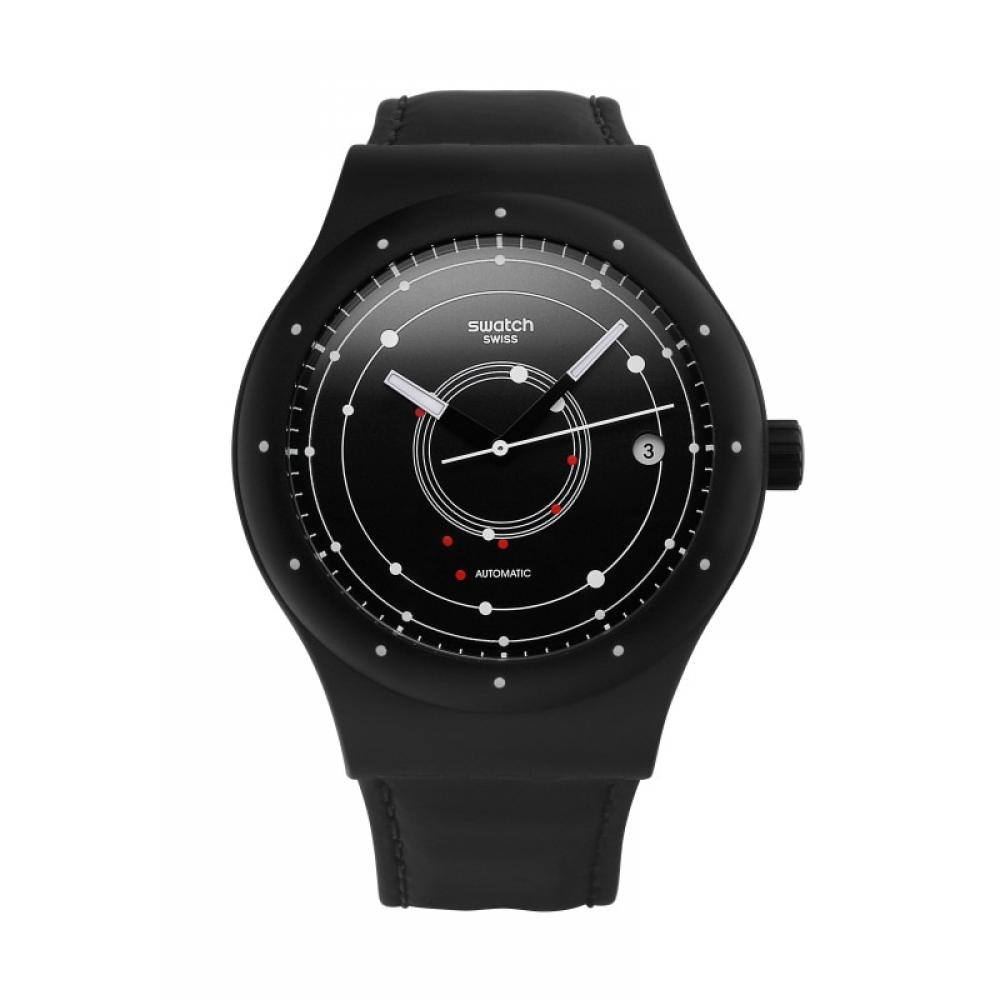 Swatch Ceas din piele Unisex Sutb400 Sistem Negru