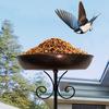 Yousheng Retro Bird Bath for Outside Metal 5-Prong Stake Base with Bowl Decorative Birdbath Detachable Bird Feeder for Backyard Patio Decor
