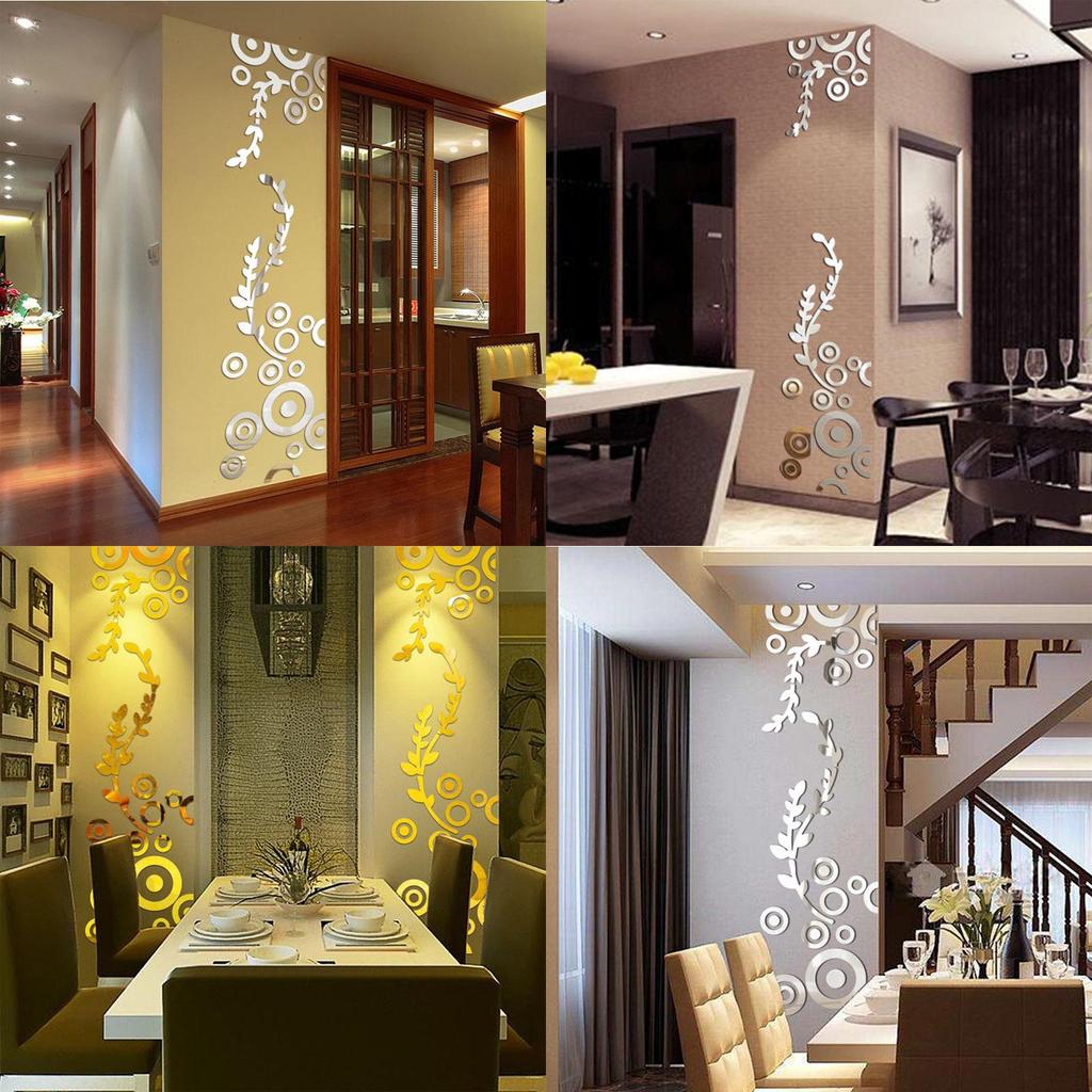 Adesivos de Parede Espelhados Acrílicos de Alta Qualidade Para Decoração Moderna de Casa/Quarto 3D