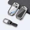 For Honda Accord Civic Cr-V Crv Carbon Fiber Accessories Metal Carbon Fiber Car Key Fob Case Cover Keychain