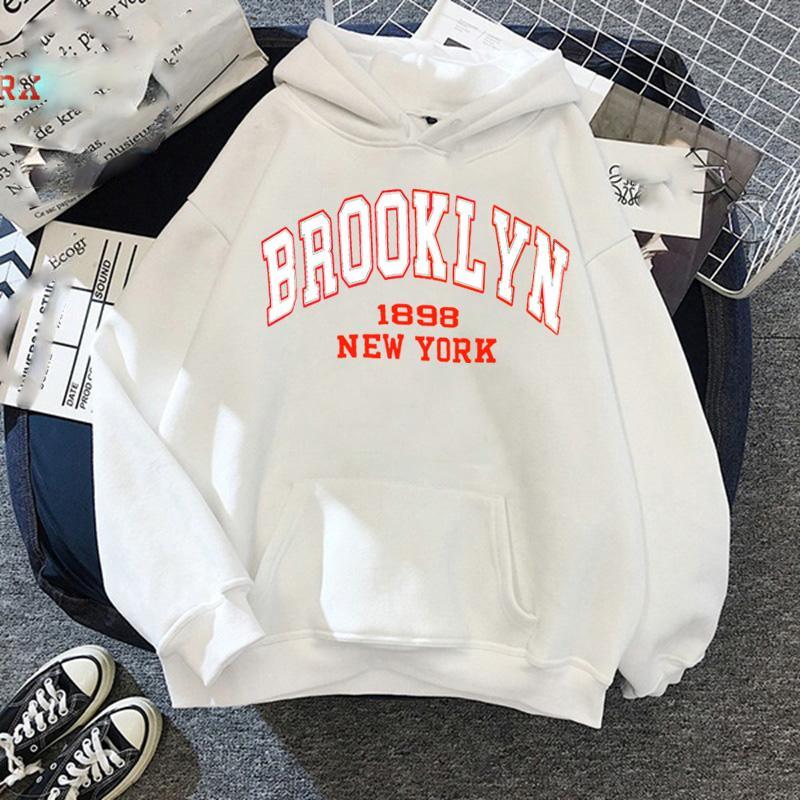 Spring Autumn Hoodies Printed Brooklyn Lette Streetwear Men Women Fashion Oversized Hoodie Tracksuits Unisex Clothing Coat