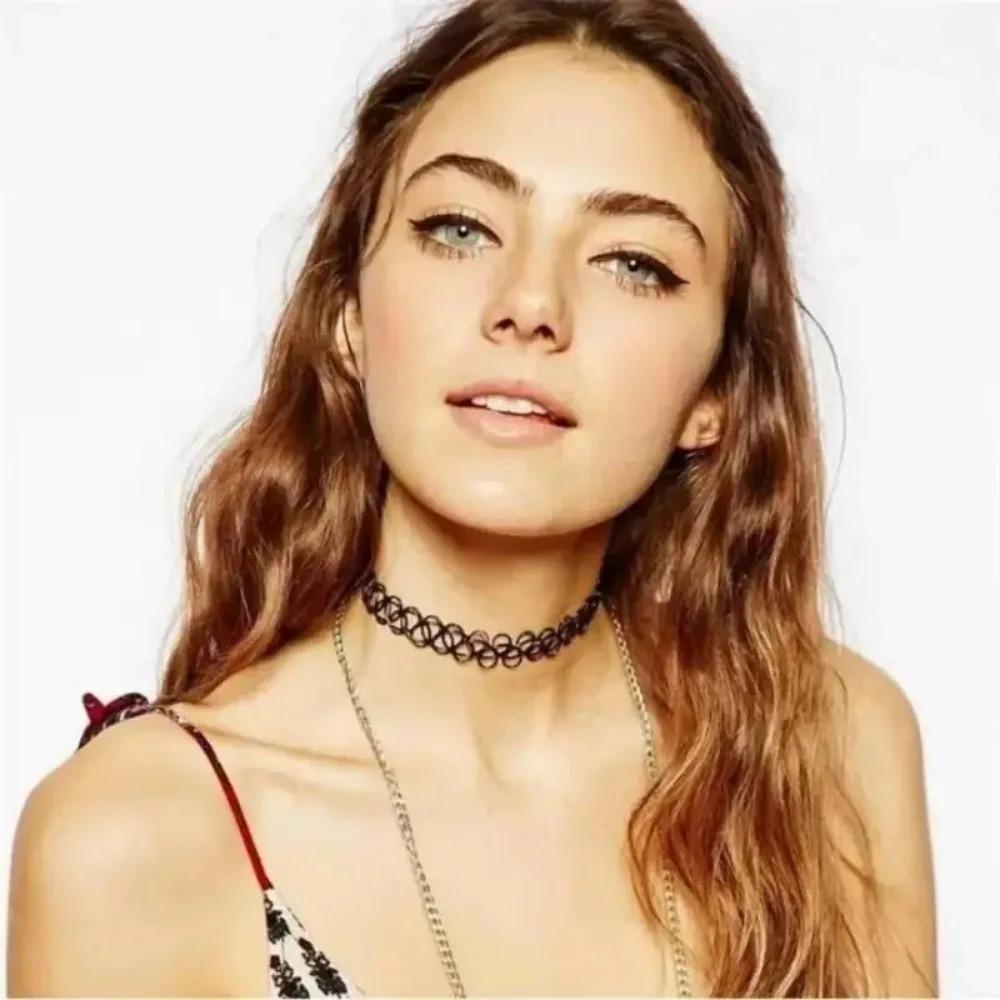 1pcs Vintage Colorful Fishline Necklaces Set-Perfect for Layering Short Choker Goth Necklace for Women