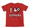 Camiseta de Futebol I LOVE DENMARK para Adultos ou Crianças 2024 Dinamarquesa Euro Copa do Mundo