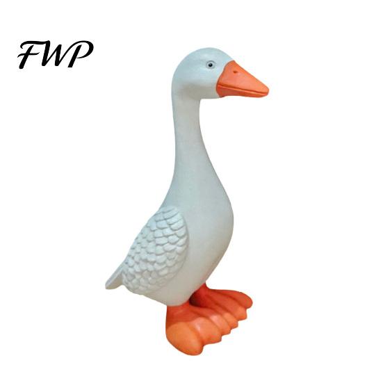 Wind-resistant Garden Decor Goose Statue 6"/12" Realistic White Sculpture Resin Decorative Figurine Fillable Base for Outdoor Porch Lawn Yard